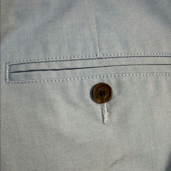 NORDSTROM Size 35 Wrinkle Free Supima Cotton Flat Front Blue Shorts Smartcare - Picture 5 of 8